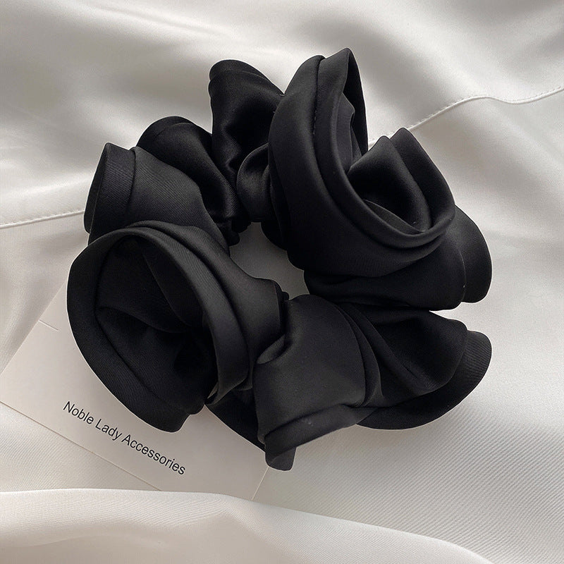 French Retro Wooden Ear Satin Large Intestine Hair Ring For Women