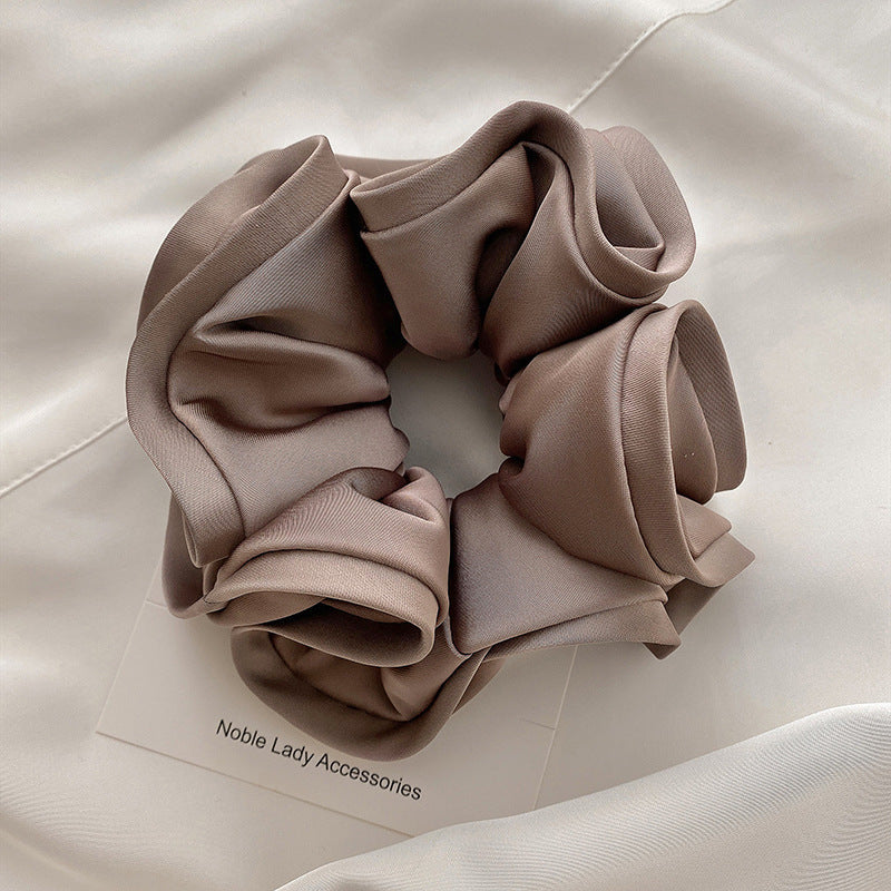French Retro Wooden Ear Satin Large Intestine Hair Ring For Women