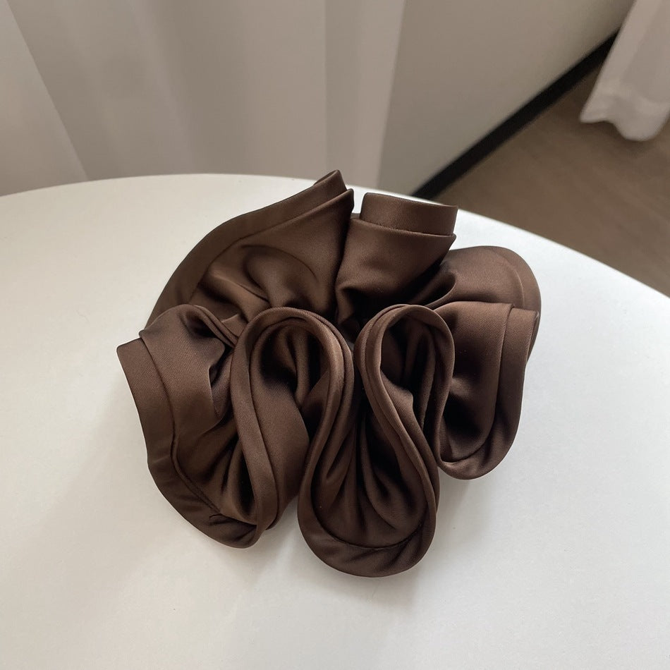 French Retro Wooden Ear Satin Large Intestine Hair Ring For Women