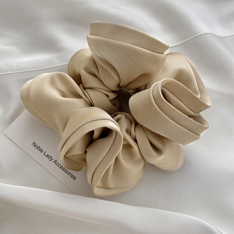 French Retro Wooden Ear Satin Large Intestine Hair Ring For Women
