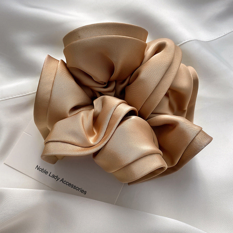 French Retro Wooden Ear Satin Large Intestine Hair Ring For Women