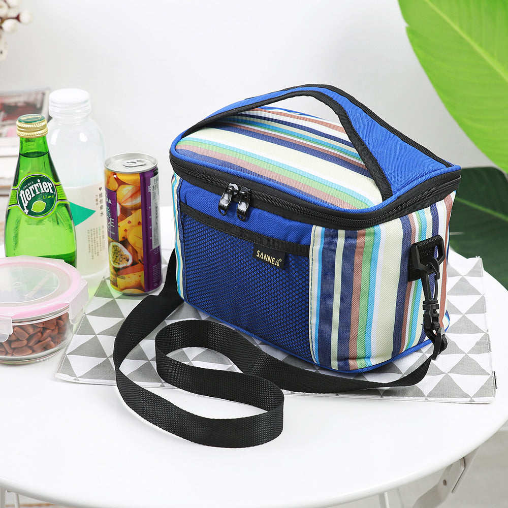 New Striped Hand-carrying Oxford Fabric Cooler Bag Thermal Bag