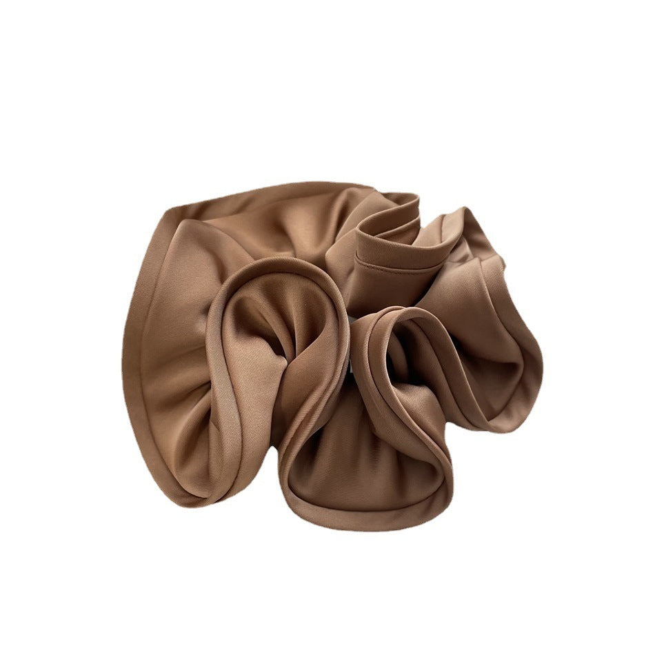 French Retro Wooden Ear Satin Large Intestine Hair Ring For Women